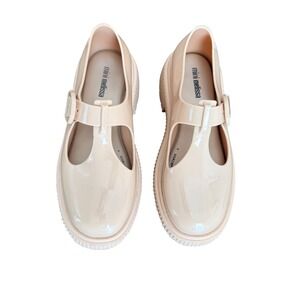 Mini Melissa Pink Beige Jelly Mary Jane Jackie T-Strap Shoes Kids Size 1